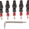 SRAM Red/Force AXS 2-Pc Disc Brake Hose Fitting Kit - 5 Threaded Hose Barbs 5 Compression Nuts 5 Boots Red Comp Olives 1 T8 Torx