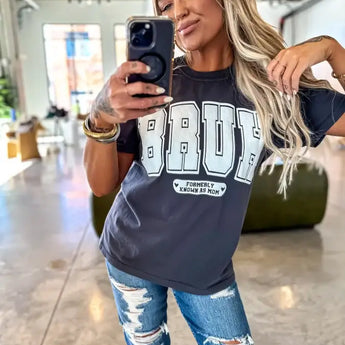 Bruh Formerly Known As Mom Graphite Puff Graphic Tee - Gio's Outdoors