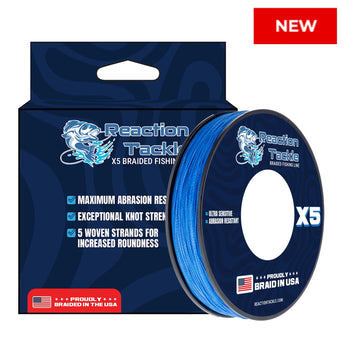 Reaction Tackle BRAIDED IN THE USA Fishing Line- 5X- NEW - Gio's Outdoors