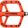 ROCKBROS Extra Large Mountain Bike Pedals Nylon Composite Bearing 9/16"-ORANGE - Gio's Outdoors -ROCKBROSUSA