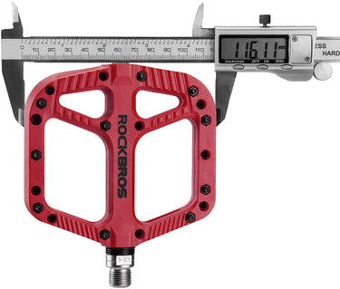ROCKBROS Extra Large Mountain Bike Pedals Nylon Composite Bearing 9/16"(1 Pair)-RED - Gio's Outdoors -ROCKBROSUSA
