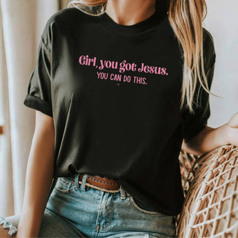 Girl, You got Jesus You can do this Kid's Christian Tee