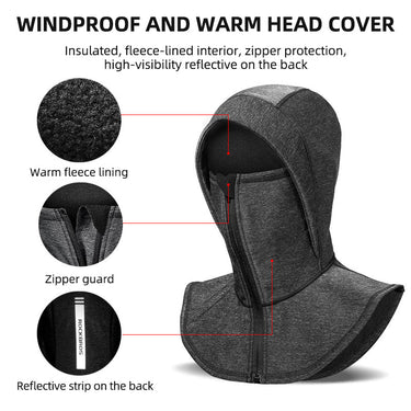 ROCKBROS Fleece-Lined Warmth Windproof Balaclava Ski Mask Reflective Logo - Gio's Outdoors -ROCKBROSUSA