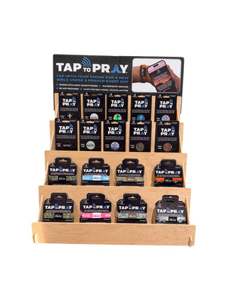 Tap To Pray - Premium High Capacity 4-Tier Wood Merchandiser