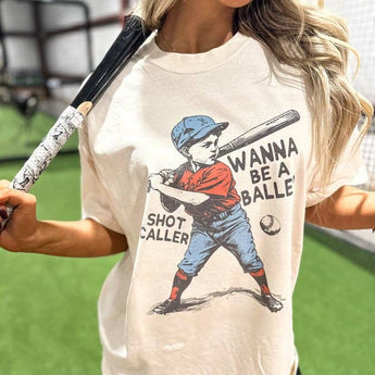 Wanna Be A Baller Ivory Graphic Tee - Gio's Outdoors