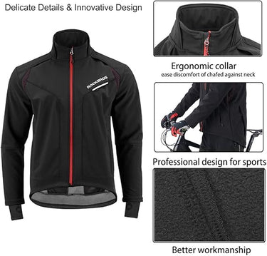 ROCKBROS Cycling Jackets Thermal Windproof Jacket for Men Cold Weather - Gio's Outdoors -ROCKBROSUSA
