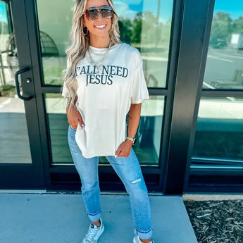 Y'all Need Jesus Ivory Graphic Tee - Gio's Outdoors