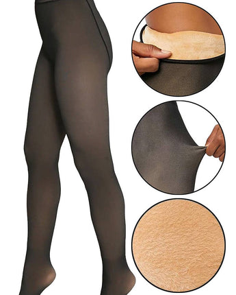 Women's Fake Sheer Fleece Lined Pantyhose Tights