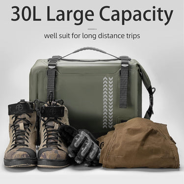 ROCKBROS Motorcycle Seat Bag Luggage Pannier Dry Bag Tail Bag Waterproof 30L Universal MotorBike Bag Army Green - Gio's Outdoors -ROCKBROSUSA