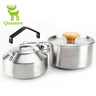 Qunature Stainless Steel Tea Set with Foldable Pot and Kettle for Outdoor Adventures - Gio's Outdoors -ROCKBROSUSA