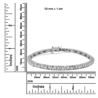 .925 Sterling Silver 1/4 Cttw Miracle-Set Diamond Modern Tennis Bracelet (I-J Color, I3 Clarity) - Size 7.25"