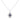 .925 Sterling Silver 7x5 MM Oval Blue Sapphire and Diamond Accent Art Deco Style Shield Shaped 18" Pendant Necklace (I-J Color, I3 Clarity)