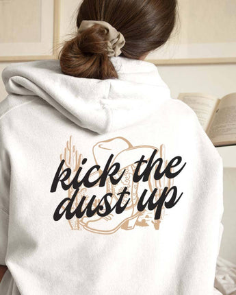 KICK THE DUST UP Graphic Unisex Fleece Hooded Sweatshirt