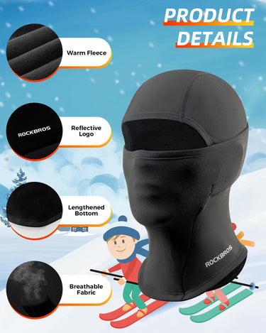 ROCKBROS Windproof Winter Balaclava Ski Mask for Kids - Gio's Outdoors -ROCKBROSUSA
