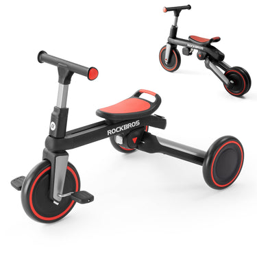 3-in-1 Kids Tricycle with Adjustable Seat and Removable Pedals - Gio's Outdoors -ROCKBROSUSA