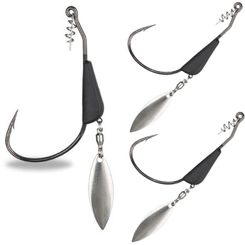Reaction Tackle Bladed/Tungsten Weighted Swimbait Hooks- 3-Pack - Gio's Outdoors