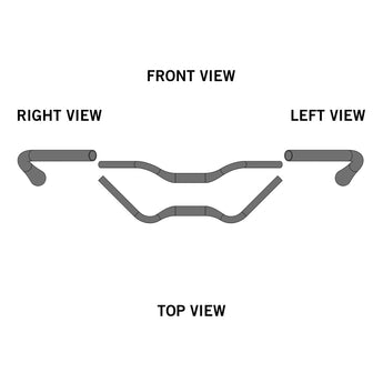 Ergotec Handlebar Stuttgarter (31.8, GW610, GL180, GH46, 52° | Black Sandblasted | AL6061 T6, DB:1.7-2.5-1.7)