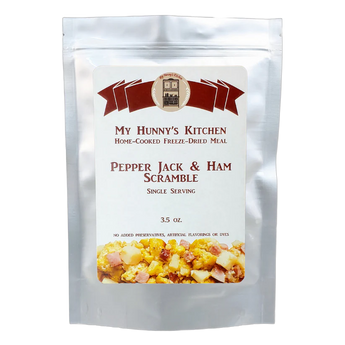 My Hunny's Kitchen Pepper Jack & Ham Scramble Freeze Dried Single Serve Meal - Gio's Outdoors