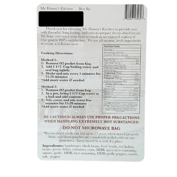 My Hunny's Kitchen Taco Soup Freeze Dried Single Serve Meal - Gio's Outdoors