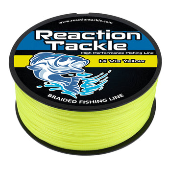 Reaction Tackle Braided Fishing Line - Hi-Vis Yellow - Gio's Outdoors