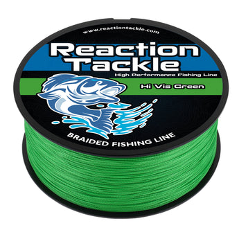 Reaction Tackle Braided Fishing Line - Hi-Vis Green - Gio's Outdoors