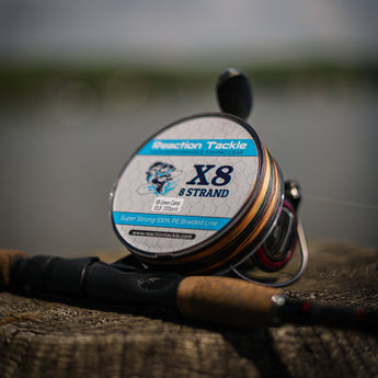 Reaction Tackle X8 Braided Fishing Line - Green Camo 8 Strand - Gio's Outdoors