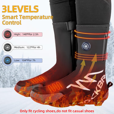 ROCKBROS Heated Cycling Shoe Covers with 5000mAh Battery Water-Resistant - Gio's Outdoors -ROCKBROSUSA