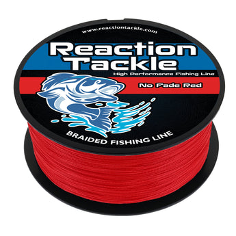 Reaction Tackle Braided Fishing Line - NO FADE Red - Gio's Outdoors