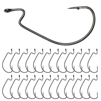 Reaction Tackle Offset EWG Worm Hooks (25-Pack) - Gio's Outdoors