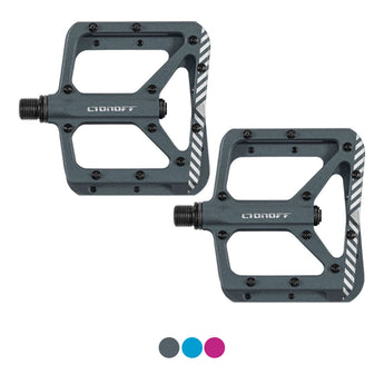 ONOFF - SHIELD V2 MTB PEDALS (Anthracite / Fuchsia / Blue)