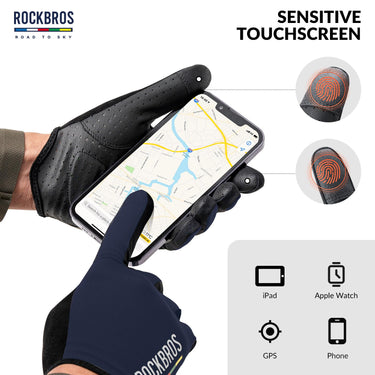 ROCKBROS Road-to-Sky Spring Summer Cycling Gloves Full Finger Touch Screen - Gio's Outdoors -ROCKBROSUSA