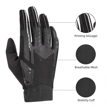 ROCKBROS Winter Windproof Silicone Full-Finger Cycling Gloves - Gio's Outdoors -ROCKBROSUSA