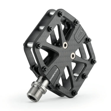 ROCKBROS Carbon Fiber Bike Pedals Lightweight 3-Bearing Non-Slip 9/16" Wide Flat - Gio's Outdoors -ROCKBROSUSA