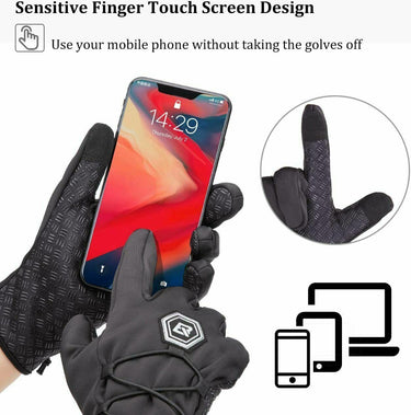 ROCKBROS Cycling Bike Gloves Winter Warm Mittens Touch Screen Windproof Waterproof - Gio's Outdoors -ROCKBROSUSA