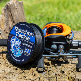 Reaction Tackle X8 Braided Fishing Line - NO FADE Black 8 Strand - NEW - Gio's Outdoors