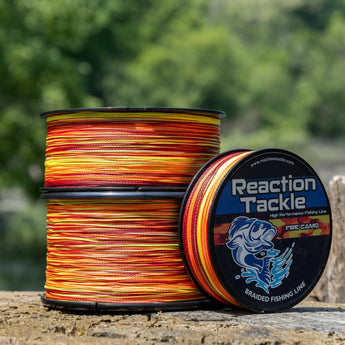 Reaction Tackle Braided Fishing Line - Fire Camo - NEW - Gio's Outdoors
