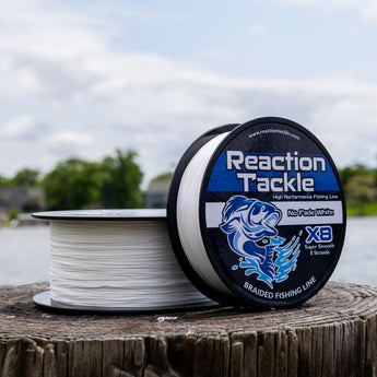 Reaction Tackle X8 Braided Fishing Line - NO FADE White 8 Strand - NEW - Gio's Outdoors