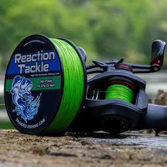 Reaction Tackle Braided Fishing Line - NO FADE Hi Vis Green - NEW - Gio's Outdoors