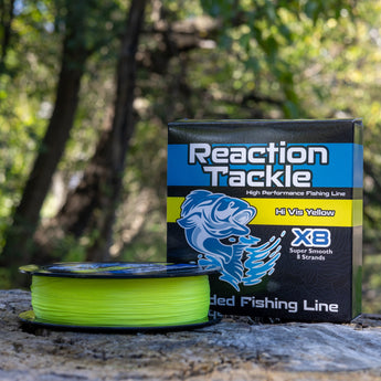 Reaction Tackle X8 Braided Fishing Line - Hi Vis Yellow 8 Strand - Gio's Outdoors