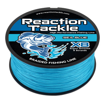Reaction Tackle X8 Braided Fishing Line - Sea Blue 8 Strand - Gio's Outdoors