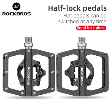 ROCKBROS Multi-Function Clipless Flat Bike Pedals in Black (Pair) - Gio's Outdoors -ROCKBROSUSA