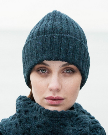 Aran Sweater Market Women's Ribbed Merino Wool Hat