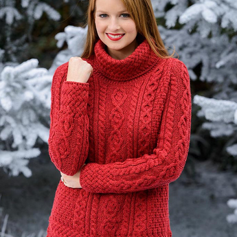 Aran Sweater Market Ladies Cowl Neck Tunic Sweater - Gio's Outdoors