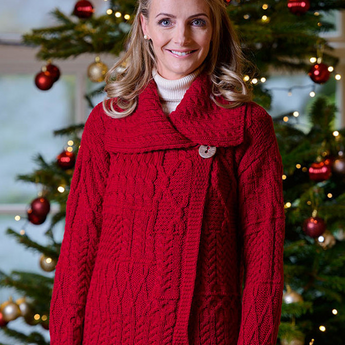 Aran Sweater Market Patchwork Cardigan with Collar - Gio's Outdoors