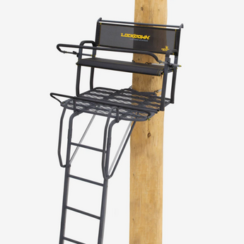River's EDGE Lockdown 2 Man Tree Stand featuring the ULTIMATE Shooting Rail AVAILABLE FOR PREORDER - Gio's Outdoors