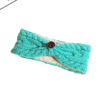 Aran Sweater Market Fleece Lined Aran Cable Headband with Button OS - Gio's Outdoors