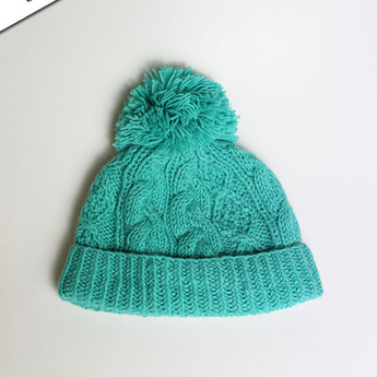 Aran Sweater Market Aran Fleece Lined Rib Cap with Pom - Gio's Outdoors