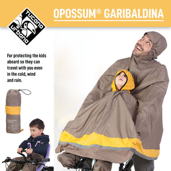 Tucano Urbano -  Bicycle Rain Cape - GARIBALDINA OPOSSUM® - Dove–Grey