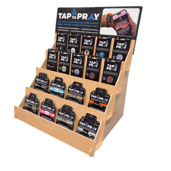 Tap To Pray - Premium High Capacity 4-Tier Wood Merchandiser - Gio's Outdoors