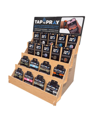 Tap To Pray - Premium High Capacity 4-Tier Wood Merchandiser